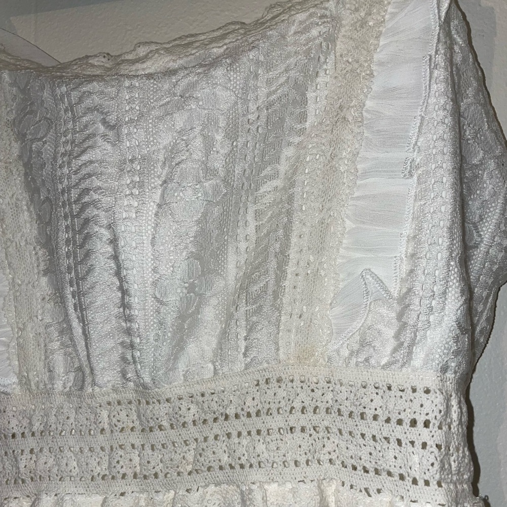 ADORABLE white sundress with tie back and ruffles - Picture 11 of 13